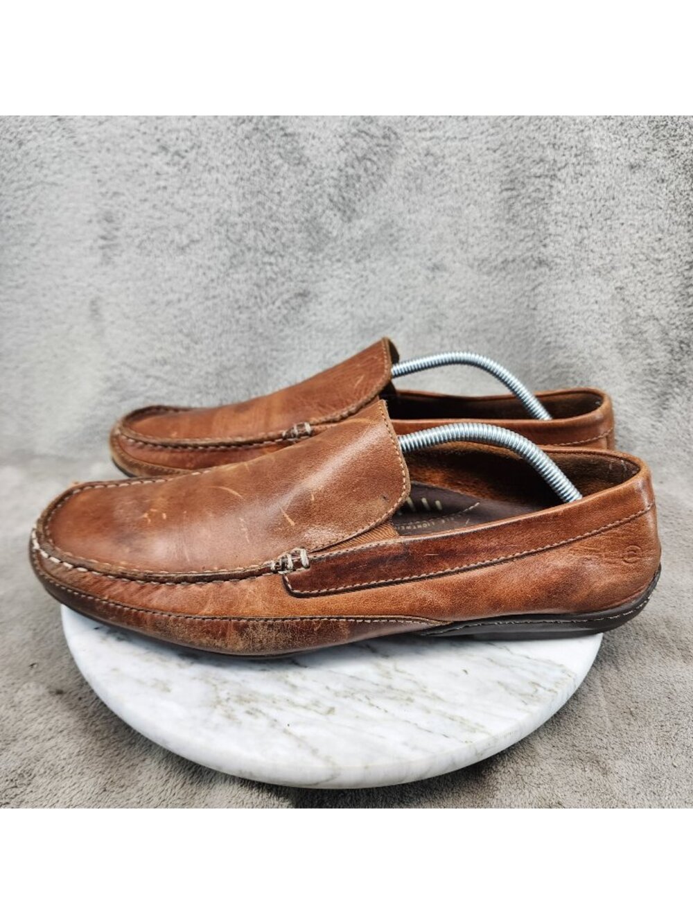 Rockport Shoes Mens Size 12 Brown Leather Slip On Driving Mocassin *Read*